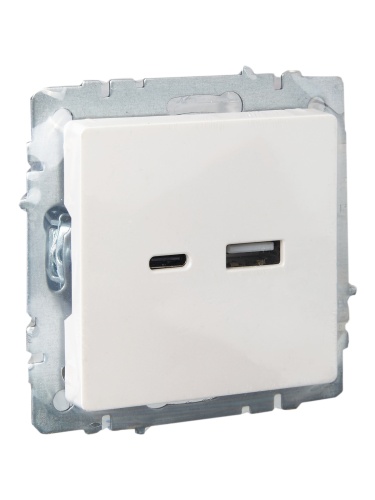 BRITE Роз. USB A+C 18Вт РЮ11-1-БрЖ жемч. IEK | код BR-U22-018-K36 | IEK фото 5