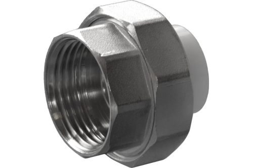 Муфта полипропиленовая PPR разъемная ВР 25 х 1' | код 9801002501 | Политэк Муфта полипропиленовая PPR разъемная ВР 25 х 1' | код 9801002501 | Политэк