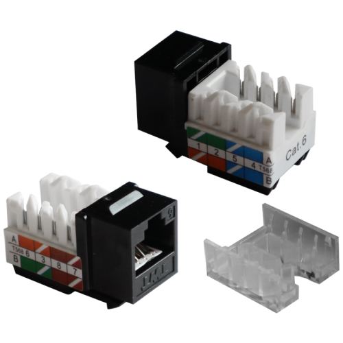 Модуль Keystone RJ45, Cat.6, UTP, 90 градусов, черный | код TWT-OK45UTP/6-BK | TWT