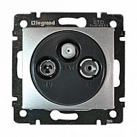 Розетка TV-FM-SAT VALENA CLASSIC, оконечная, алюминий | код. 770136 | Legrand