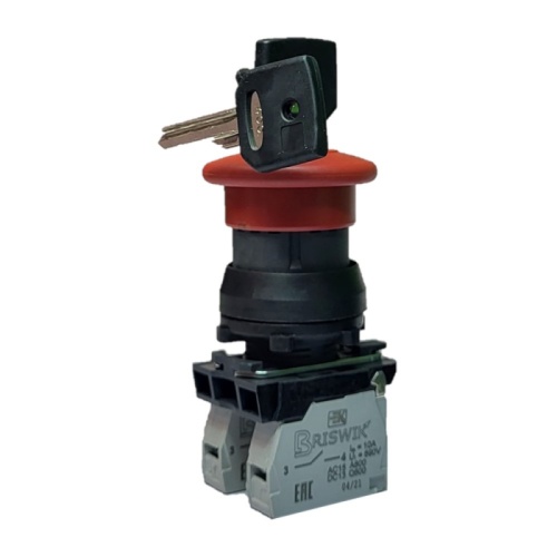 Выключатель Briswik КЕ 211/5м красный 0но+1нз Гриб Ключ с фикс IP66 УХЛ2 10А | код aZ-PV-6Ai-0212 | Briswik Выключатель Briswik КЕ 211/5м красный 0но+1нз Гриб Ключ с фикс IP66 УХЛ2 10А | код aZ-PV-6Ai-0212 | Briswik