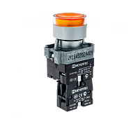 Кнопка с LED подсветкой, желтая, 24V AC/DC, 1NO, мет. MTB2-BW3561 | код 58204 | MEYERTEC