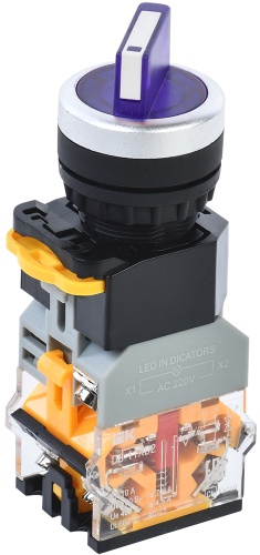 Переключатель D8-11XD2 на 2 положения 1з+1р с подсветкой синий | код BSW30-11XD2-3-14-2-K07 | IEK Переключатель D8-11XD2 на 2 положения 1з+1р с подсветкой синий | код BSW30-11XD2-3-14-2-K07 | IEK