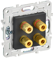 SKANDY Аудиорозетка 4-мест. SK-A01T титан IEK | код SK-S40-K48 | IEK