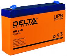 Аккумуляторная батарея HR 6-9, напряжение 6В емкость 9Ач. Разработана для применения в ИБП, ЦОД, системах связи. Delta | код 4614010180018 | DELTA