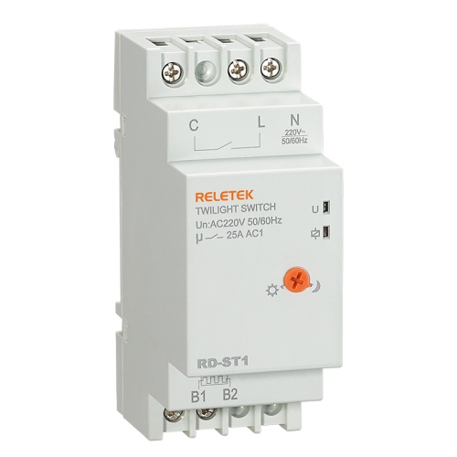 Фотореле RD-ST1, 1NO, 25А(250VAC), 230VAC, 2_100 Lux, с датчиком IP65, 2M | код RD-ST1 | RELETEK