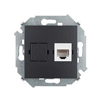 Simon15 Роз с/з моноблок с крышкой IP44 графит | Код. 1590450-038 | Smon