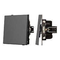 Механизм выключателя одноклавишный проходной SWT-TENDO-MKP1-SFPL-GR 230В 10А Arlight 054581