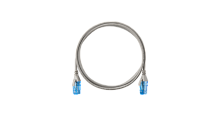 Коммутационный шнур NIKOMAX Slim Line U/UTP 4 пары, Кат.6 (Класс E), 250МГц, 2хRJ45/8P8C, T568B, заливной, с защитой защелки, многожильный, BC (чистая медь), 28AWG (7х0,127мм), LSZH нг(А)-HFLTx, серый, 0,5м | код NMC-PC4UE55B-005-SL-C-GY |