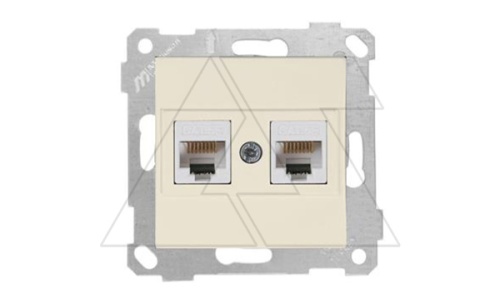 Rita - Розетка 2хRJ-45 кат. 5e UTP, сл.кость | код 2200-138-0102 | Mutlusan Rita - Розетка 2хRJ-45 кат. 5e UTP, сл.кость | код 2200-138-0102 | Mutlusan
