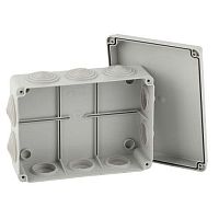 Коробка распаячная открытой установки КОР 150х110х70мм на винтах 10 гермовводов IP55 (30/540) | код Б0047265 | ЭРА