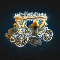 Декоративная 3D фигура Золотая карета 340 см | код 501-427 | NEON-NIGHT