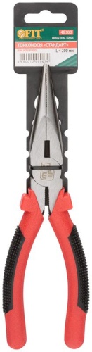 Тонконосы ''Стандарт'', красно-черные пластиковые ручки, полированная сталь 200 мм | код 48300 | FIT фото 3