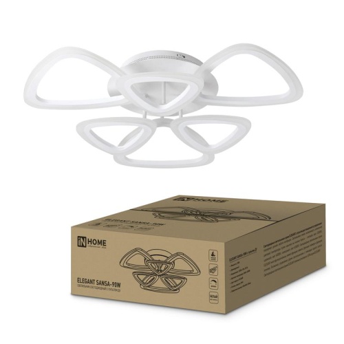 Светильник светодиодный ELEGANT SANSA-90W 90Вт 230В 3000-4000-6500К 7000лм 650х650х130мм с пультом ДУ | код 4690612035369 | IN HOME