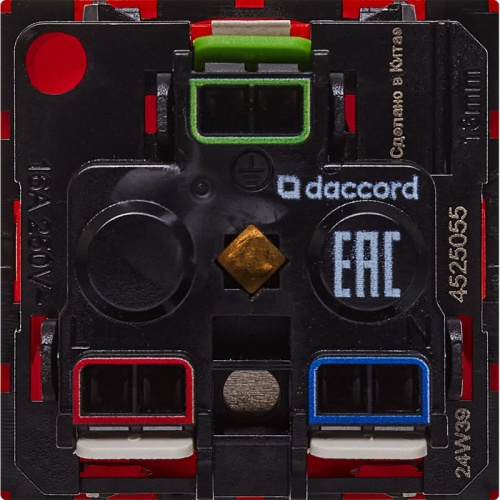 Розетка с заземлением - безвинтовые зажимы - со шторками 16А 250В - 90°- 2 модуля - красный | код 4525055 | Legrand фото 5