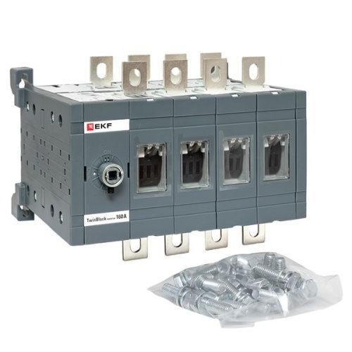 Рубильник 160A 4P реверсивный без рукоятки управления TwinBlock EKF | код tb-s-160-4p-rev | EKF Рубильник 160A 4P реверсивный без рукоятки управления TwinBlock EKF | код tb-s-160-4p-rev | EKF
