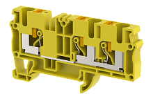 Клемма проходная PUSH-IN 6 мм2, на 3 подключения, желтая PQ6-1X2-YELLOW | код 3104050004 | Elmex