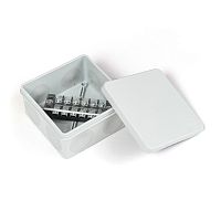 Коробка распределительная для прямого монтажа двухкомпонентная (HF) в комплекте с 6-кл. зажимами, сечение до 2,5 мм?, 100х100х50 серая Промрукав | код PR80.0172 | ПРОМРУКАВ