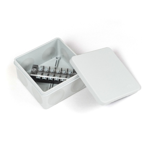 Коробка распределительная для прямого монтажа двухкомпонентная (HF) в комплекте с 6-кл. зажимами, сечение до 2,5 мм?, 100х100х50 серая Промрукав | код PR80.0172 | ПРОМРУКАВ