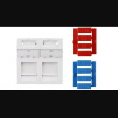 Вставка SIP3-2K-M45-45 45x45 для2х модулей Keystone Jack со штор | код 426177 | Hyperline