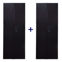 Комплект дверей 47U, 600 мм, черный, передняя - распашнная металл, задняя - распашная металл | код TWT-CBB-DR47-6x-S-M1 | TWT