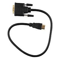 Кабель HDMI-DVI Cablexpert CC-HDMI-DVI-0.5M, 19M/19M, 0.5м, single link, черный, позол.разъемы, экран, пакет | код CC-HDMI-DVI-0.5M | Cablexpert