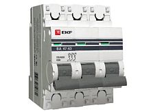 Модульный автоматический выключатель ВА 47-63 PROxima 3 полюса, 32А, х-ка D | код. mcb4763-3-32D-pro | EKF 