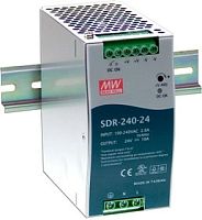 Источник питания AC-DC, 240Вт, вход 88…264V AC, 47…63Гц /124…370В DC, выход 48В/5A, рег. вых 48...55В, изоляция 3000В AC, в кожухе на DIN-рейку 63х125,2х113м,5м, -25…+70С | код SDR-240-48 | MeanWell