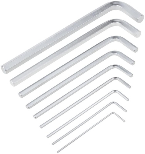 Ключ шестигранный 1.5-10мм длинный в пластик. держателе CrV сталь (уп.9шт) FIT 64189 фото 6