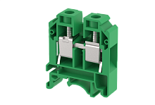 Клемма проходная винтовая 16 мм2, на 2 подключения, зеленая KUT16(GR) | код 1106010003 | Elmex