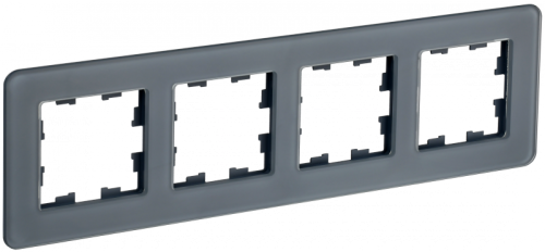 BRITE Рамка 4-мест. РУ-4-2-Бр стекло графит RE IEK | код BR-M42-G-41-K53 | IEK