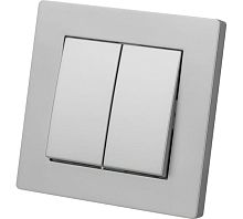 Выключатель 2-х кл. 10А серебр. металлик Сенеж TDM | код SQ1816-0211 | TDM
