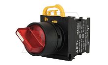 Переключатель PB3E, красный, 0-I, фиксация, 1NO, 6A 230VAC/24VDC, с подсветкой без LED, 22mm, IP65 | код PB3E-X21S10S/R00m | АРТ