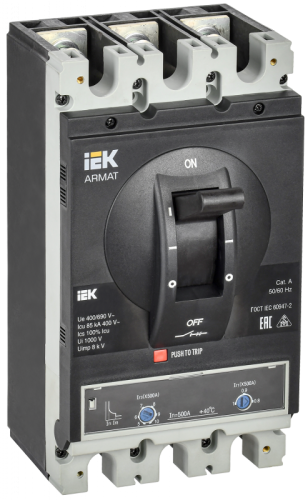 ARMAT Авт. выкл. лит. корпус 3P I 85кА 500А ТМ рег. IEK | код AR-MCCB-3I-085-0500A-ATUC | IEK ARMAT Авт. выкл. лит. корпус 3P I 85кА 500А ТМ рег. IEK | код AR-MCCB-3I-085-0500A-ATUC | IEK