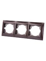 Рамка 3-х постовая горизонтальная шоколад Лама TDM | код SQ1815-0531 | TDM
