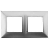 Рамка на 2 поста, Эра Elegance, алюминий, 14-5002-03 | код Б0034389 | ЭРА