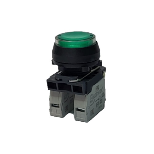 Выключатель Briswik КЕ 171/2м -Л 220В зеленый 1но+1нз цилиндр с подсветкой IP66 УХЛ2 10А | код aZ-EB-6Ai-7321 | Briswik