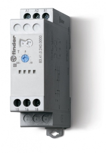 Модульный таймер мультифункциональный (AE, EEa, FE, GE, IT, BEp, DEp, SHp), питание 24…240В АС/DC, 2CO 12A, ширина 22.5мм, регулировка времени 0.05с…10дней, степень защиты IP20, упаковка 1шт. | код 835202400000PAS | FINDER