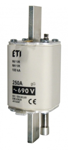 Предохранитель с бойком NH-1_K/gG 63A 690V | код 004113340 | ETI Предохранитель с бойком NH-1_K/gG 63A 690V | код 004113340 | ETI