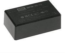 Источник питания AC-DC, 45.1Вт, вход 80…264В AC, 47…63Гц / 113…370В DC, выход 48В/940мА, КПД 92%, ток утечки <100мкА/264В AC, изоляция 4000В AC, в корпусе 87х52х29.5мм, -30…+80С | код MPM-45-48 | MeanWell
