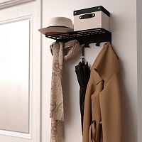 Полка для хранения одежды в стиле лофт, настенная, черная REXANT | код 38-0691 | REXANT