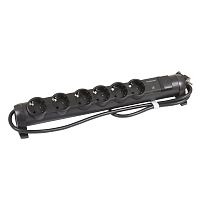 Многорозеточный блок с защитой от перепадов напряжения 6 x 2К+З - с кабелем длиной 1,5 м черный | код 694612 | Legrand