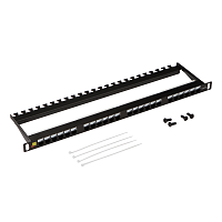 Патч-панель LANMASTER компактная 24 порта, UTP, кат.5E, 0.5U | код LAN-PPC24U5E | LANMASTER