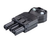 Розеточный разъем на кабель диам. 6,5 - 10 мм, 3 полюса, винтовая фиксация, номинальное напряжение: 250V, номинальный ток: 20A, цвет: черный, серия gesis GST18i3 | код 92.931.3053.1 | Wieland