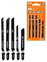 Набор пилок для электролобзика по дер: T101AO,T101B,T111C,244D, по метал. T118A, 5 шт, Рубин, TDM | код SQ1089-0212 | TDM