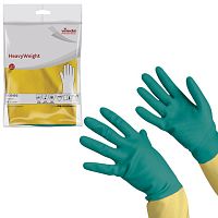 Перчатки хозяйственные латексные VILEDA с х/б напылением, особо прочные (неопрен), размер M (средний), 120268 | код 602154 | VILEDA