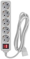 Сетевой фильтр PC Pet AP01006-E-G 1.8м (5 розеток) серый (пакет ПЭ) | код 619888 | PC PET