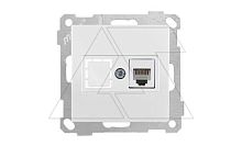 21 - Розетка телефонная 1хRJ-12, белая | код 2100-125-0101 | Mutlusan