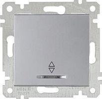 Rita - Переключатель на два направления с подсветкой, пруж. зажимы, нерж. сталь | код 2200-416-0182 | Mutlusan