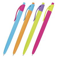 Ручка шариковая масляная автоматическая BRAUBERG FRUITY RX, СИНЯЯ, soft-touch, узел 0,7 мм, линия письма 0,35 мм, 142656 | код 142656 | BRAUBERG